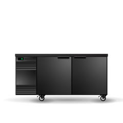 Skope BackBar 2 Solid Swing Door SlimLine Fridge - SL.2.SSW-BLACK