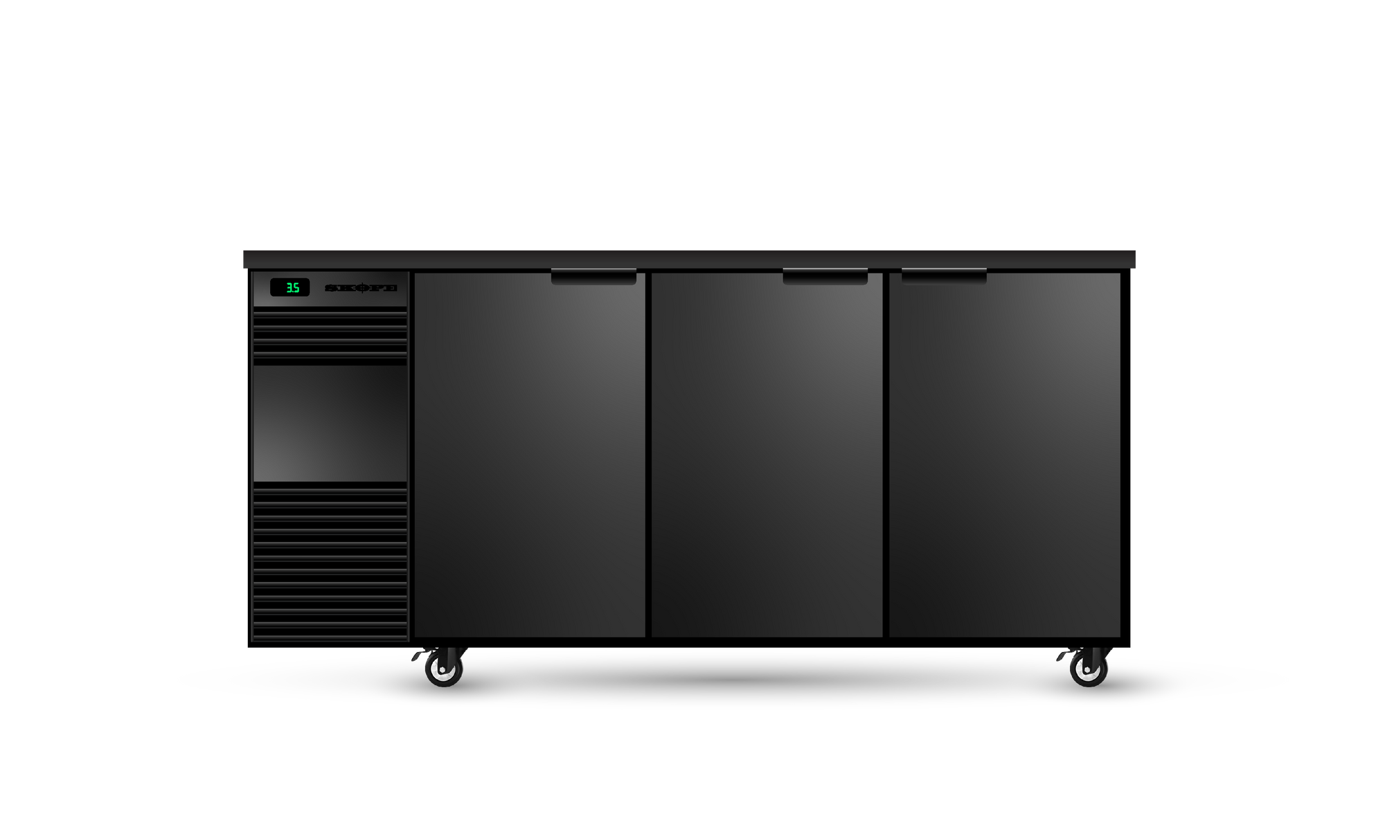 Skope BackBar 3 Solid Swing Door Fridge - BB.3.SSW-BLACK-LH