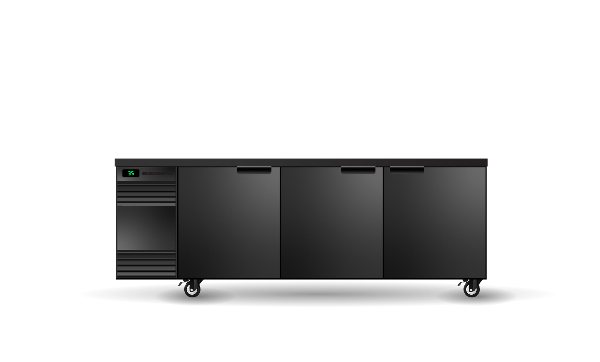 Skope BackBar 3 Solid Swing Door SlimLine Fridge - SL.3.SSW-BLACK