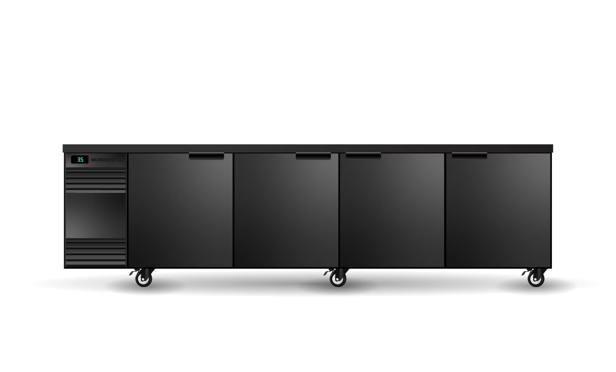 Skope BackBar 4 Solid Swing Door CounterLine Fridge - CL.4.SSW-BLACK