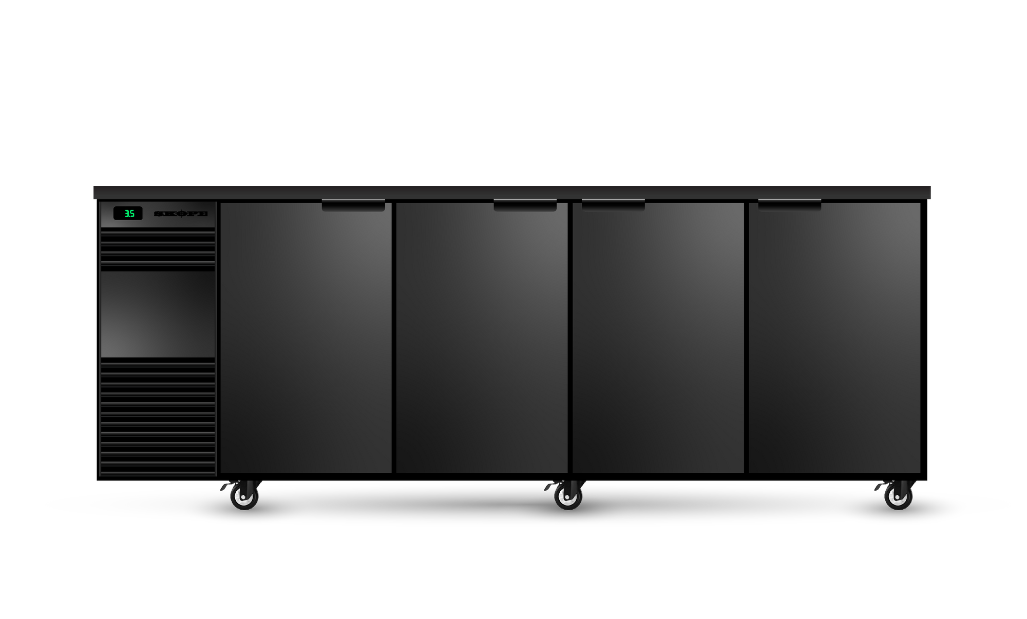 Skope BackBar 4 Solid Swing Door Fridge - BB.4.SSW-BLACK