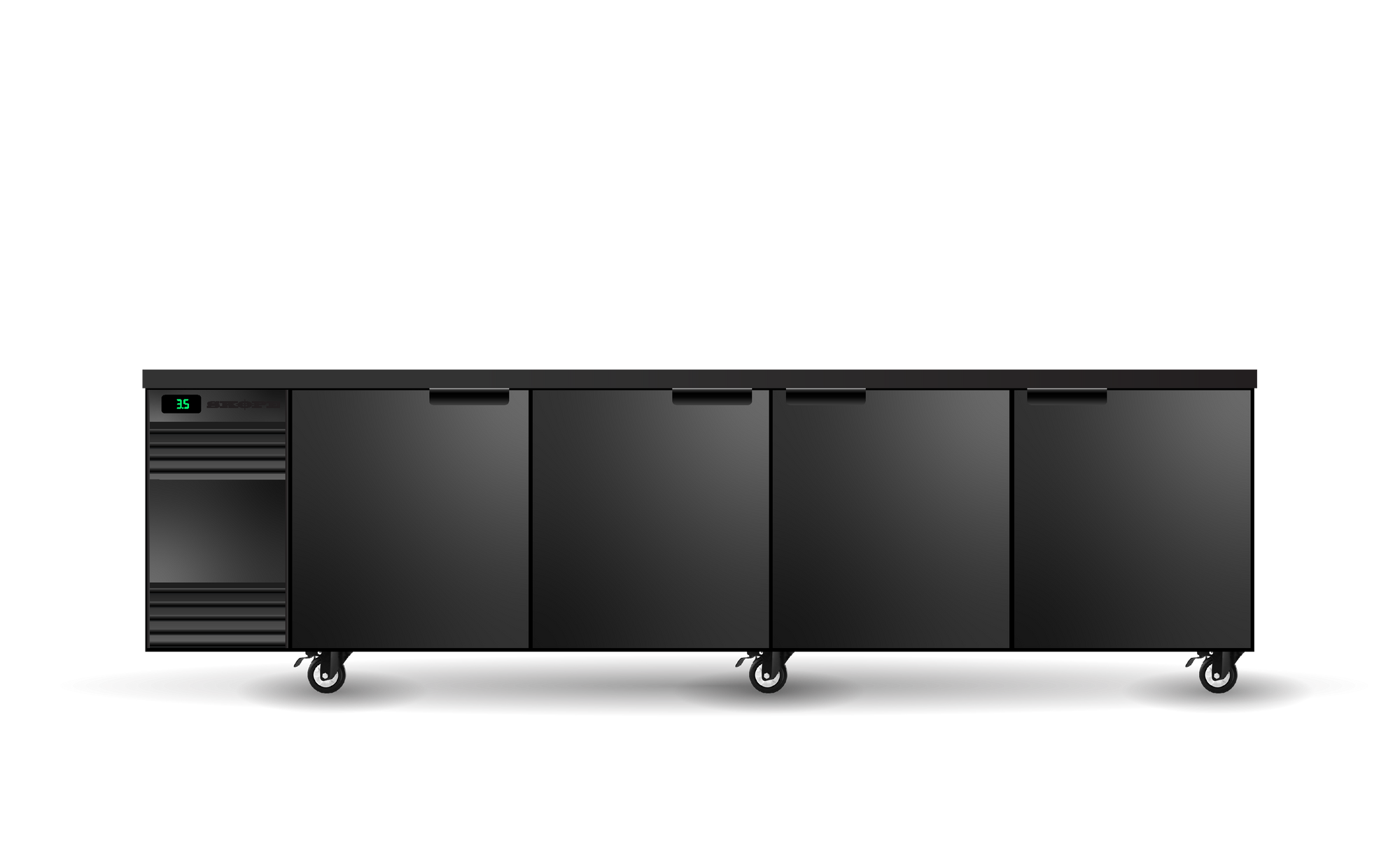 Skope BackBar 4 Solid Swing Door SlimLine Fridge - SL.4.SSW-BLACK