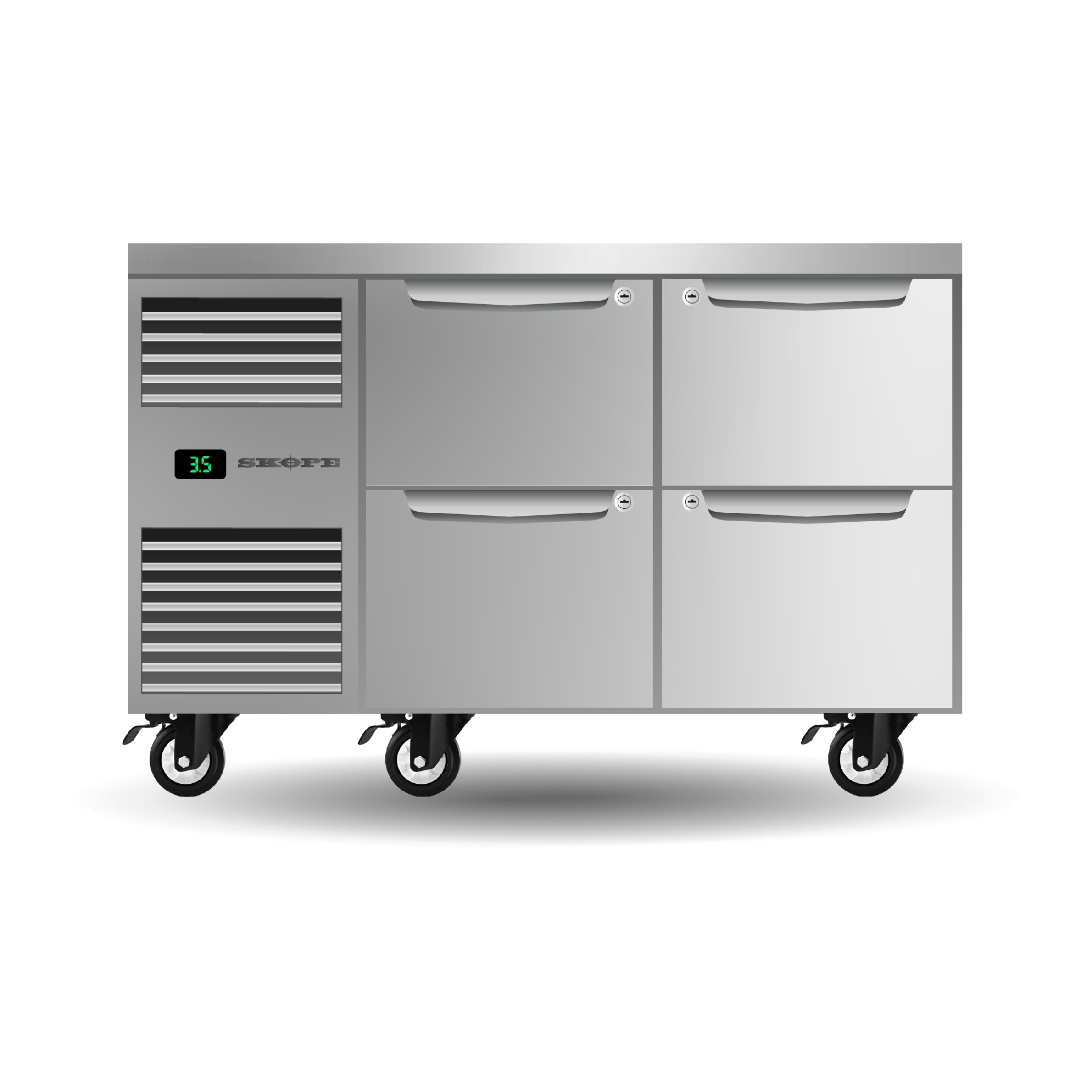 Skope ProSpec Four Drawer Two Bay Underbench GN 1/1 Fridge