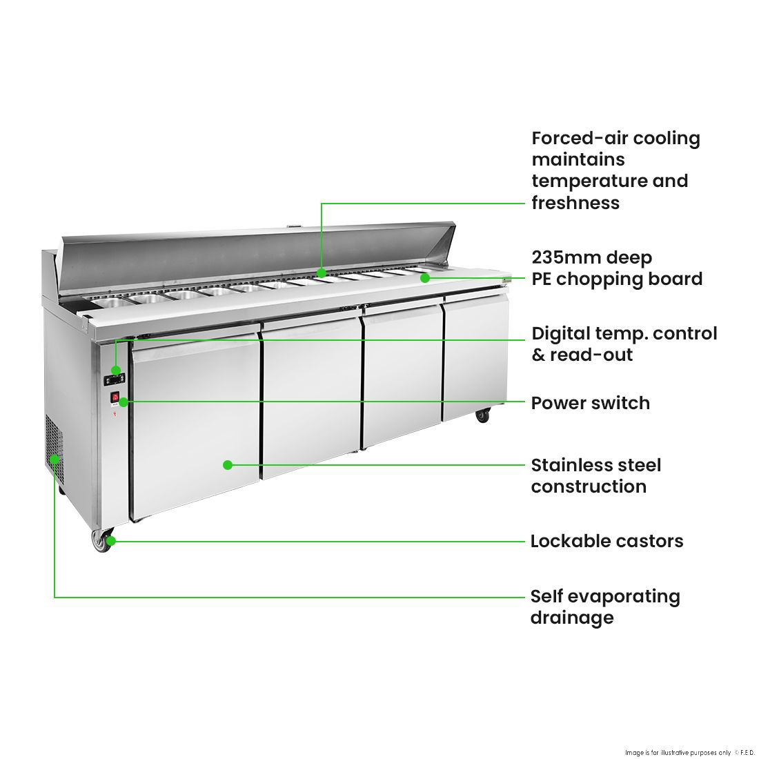Thermaster Four Door Sandwich Bar SLB240