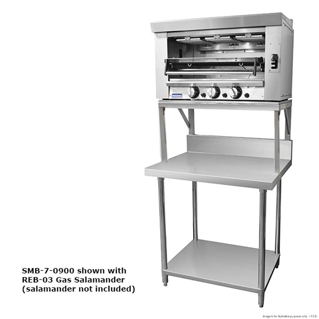 Modular Systems 304 Grade Heavy Duty Salamander Bench With Shelf Braces SMB-7-0900