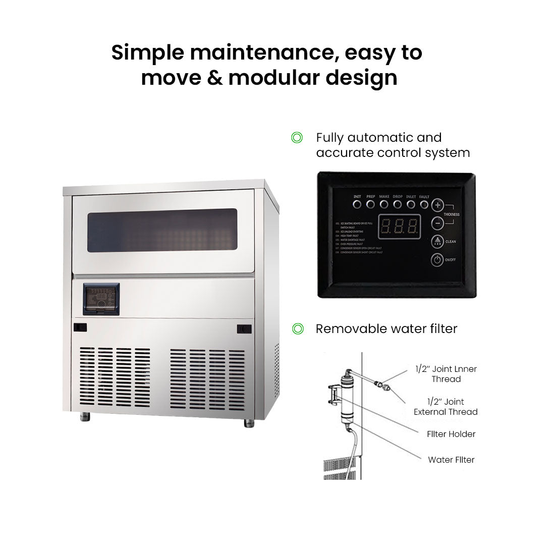 Blizzard Icemakers SN-101B Blizzard Under Bench Ice Maker - Air Cooled