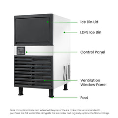 Blizzard Under Bench Cube Ice Maker 36kg/24Hr Air Cooled SN-80P