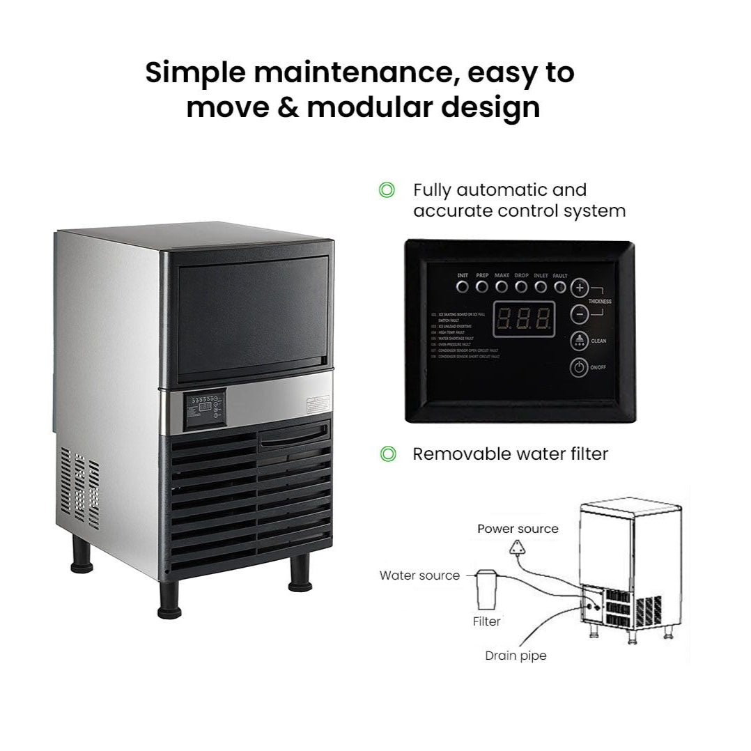 Blizzard Under Bench Cube Ice Maker 36kg/24Hr Air Cooled SN-80P
