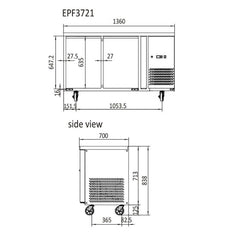 Atosa Glass Two Door Cooling Table EPF3721