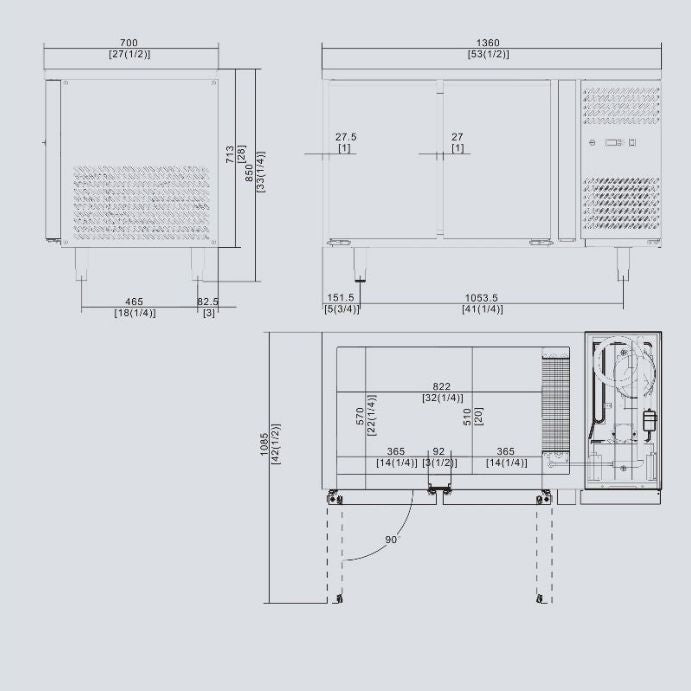 Atosa Two Door Freezer Table EPF3462