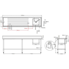 Modular Systems 304 Grade Stainless Steel Single Left Sink Benches