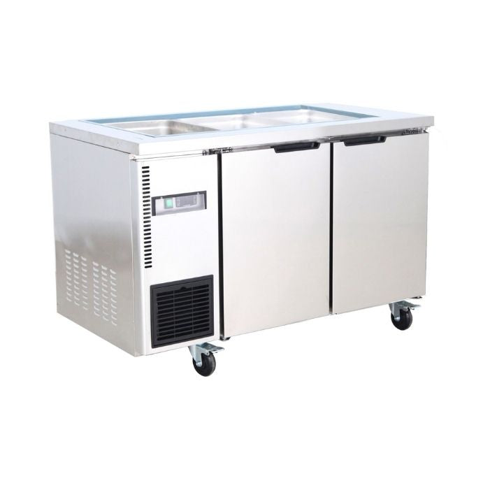 Thermaster 3 Bay GN Pan Ventilated Refrigerated Saladette  Prep Fridge TL1200TN-9P