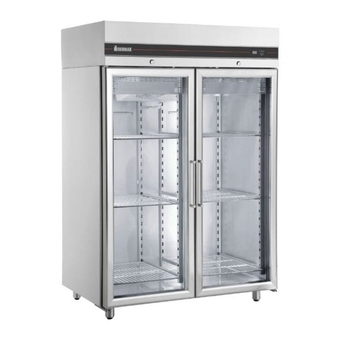 Inomak 1432L Double Door Upright Glass Fridge UFI1140G
