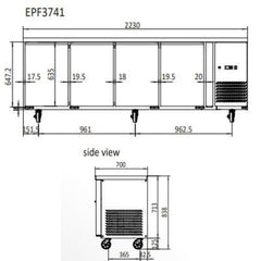 Atosa Glass Four Door Cooling Table EPF3741