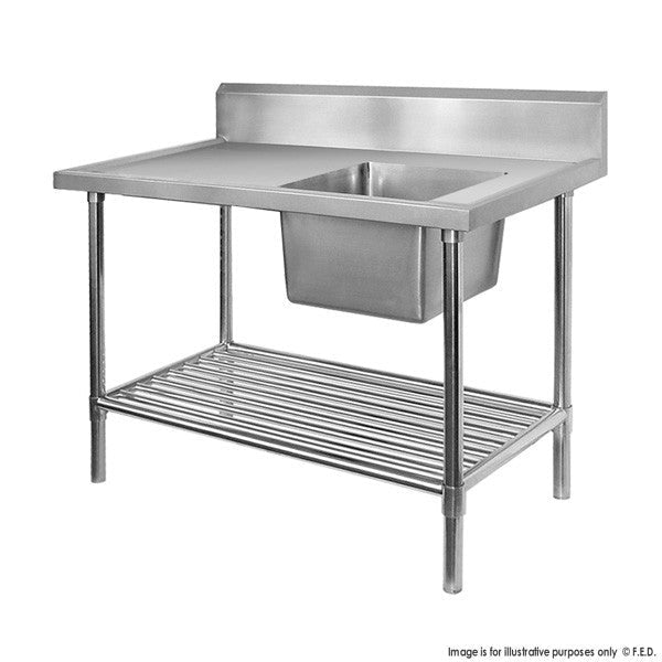 Modular Systems  304 Grade Stainless Steel Single Sink Bench - Right Sink
