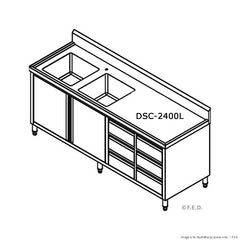 Modular Systems Kitchen Tidy Cabinet With Double Left Sinks DSC-2400L-H