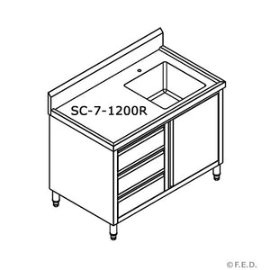 Modular Systems SC-7-1200R-H Modular System Cabinet with Right Sink