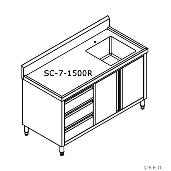 Modular Systems SC-7-1500R-H Cabinet with Right Sink