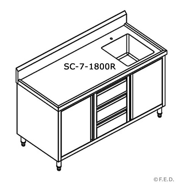 Modular Systems SC-7-1800R-H Cabinet with Right Sink