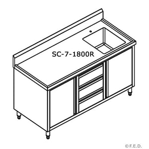 Modular Systems SC-7-1800R-H Cabinet with Right Sink