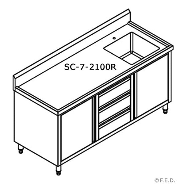Modular Systems SC-7-2100R-H Cabinet with Right Sink