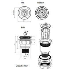 3Monkeez Sink Waste Arrestor - 3mm Holes suits 90mm Outlet