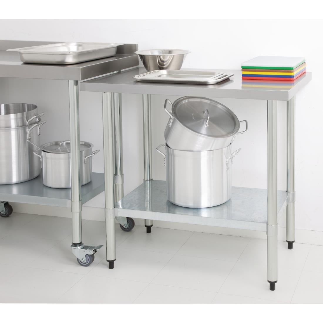 Vogue 430 Grade Stainless Steel Prep Table 600mm Depth T375 T376 T377 T378