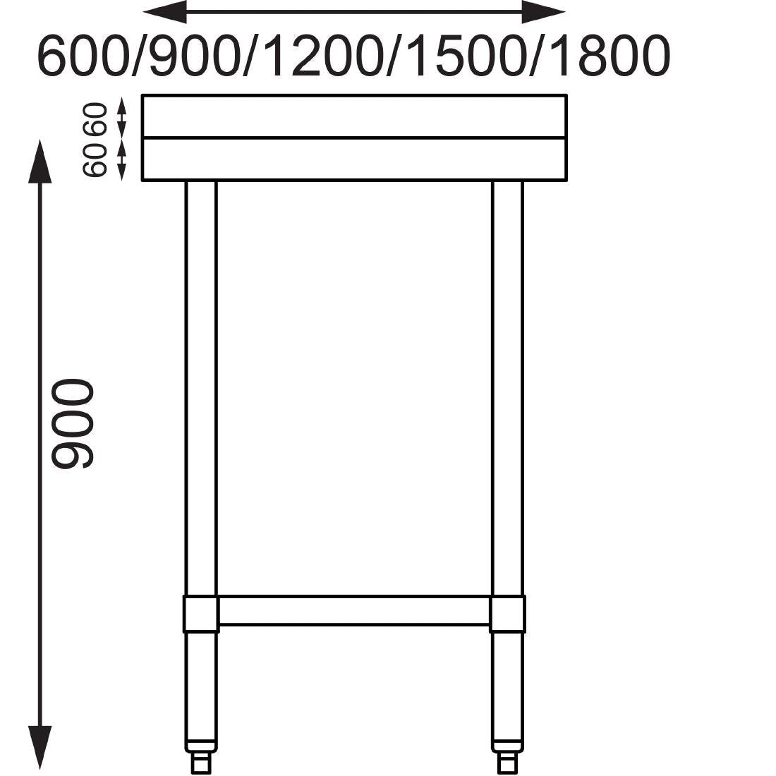 Vogue 430 Grade Stainless Steel Prep Tables with Splashback 600mm Depth