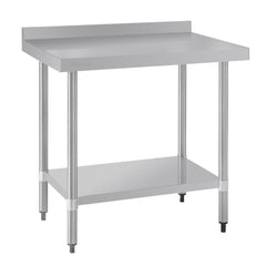 Vogue 430 Grade Stainless Steel Prep Tables with Splashback 600mm Depth