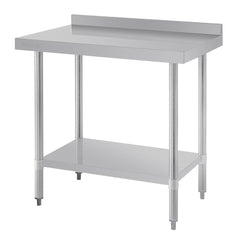Vogue 430 Grade Stainless Steel Prep Tables with Splashback 600mm Depth