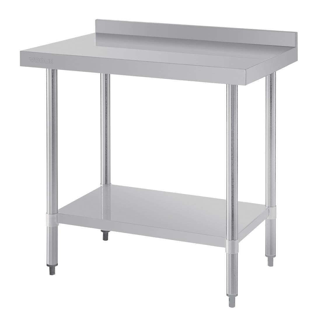 Vogue 430 Grade Stainless Steel Prep Tables with Splashback 600mm Depth