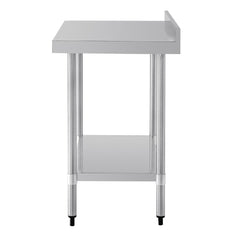 Vogue 430 Grade Stainless Steel Prep Tables with Splashback 600mm Depth