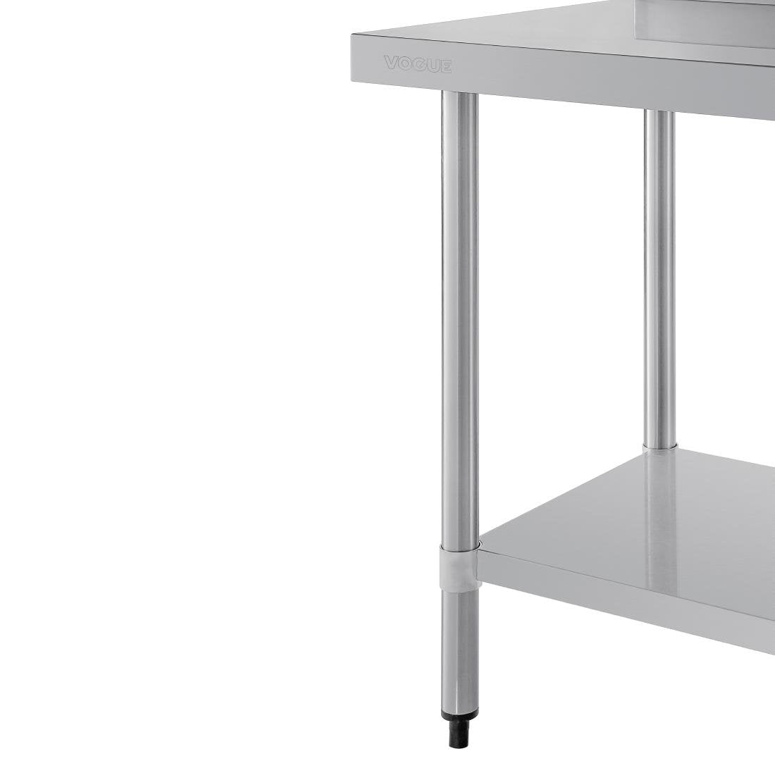 Vogue 430 Grade Stainless Steel Prep Tables with Splashback 600mm Depth