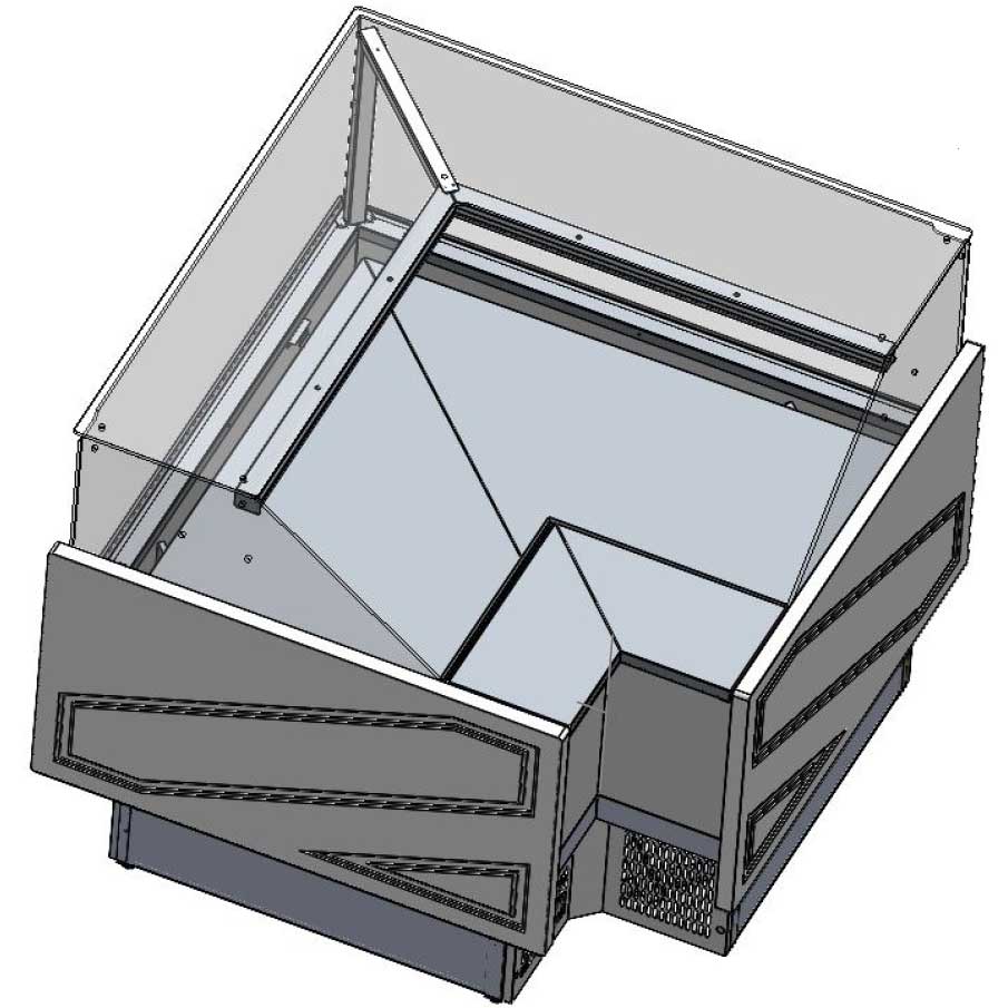 Tecnodom By Fhe Series Mr Corner Deli Display W/ Storage & Castors TDMR-E - TDMR-E