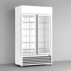CKS White Upright Double Glass Door Lockable Fridge Colourbond 825L CKS1000P
