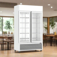 CKS White Upright Double Glass Door Lockable Fridge Colourbond 825L CKS1000P