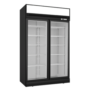 Thermaster 1006L Black Upright Double Glass Door Freezer LG-1006DF