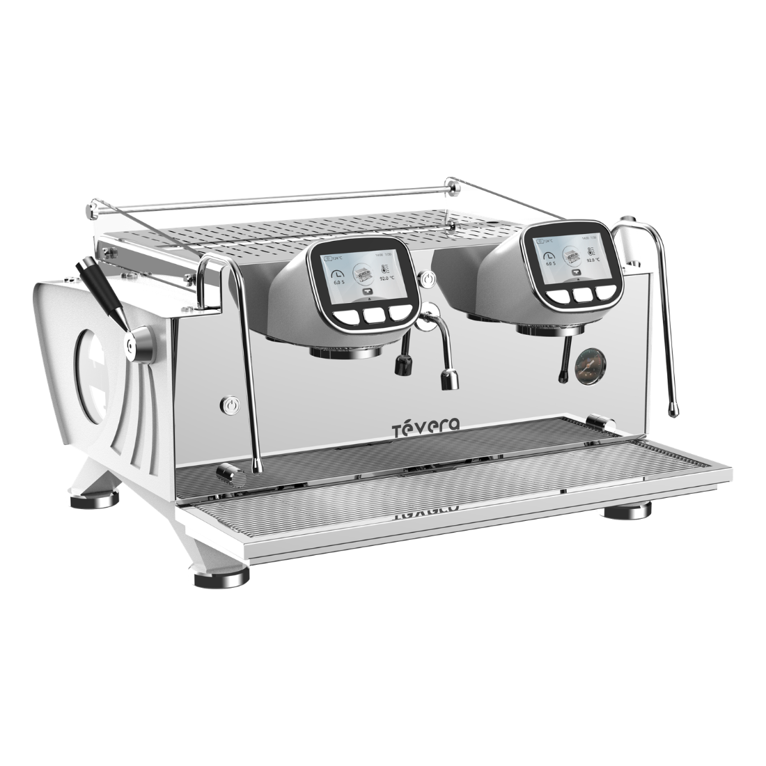 TéVera White T3 Multi-Boiler Commercial Espresso Machine (2 Group) - TVET3-2W — view 2