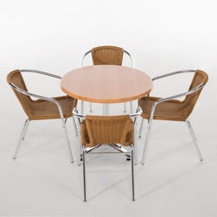 Bolero Natural Wicker Chair with Aluminium Frame (Pack 4)