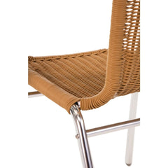 Bolero Natural Wicker Chair with Aluminium Frame (Pack 4)