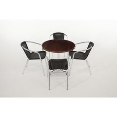 Bolero Black Wicker Chair with Aluminium Frame (Pack 4)