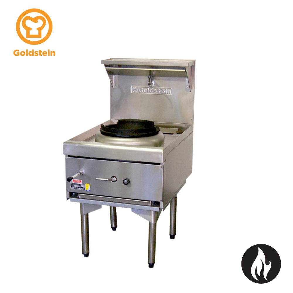 Goldstein wok range family image; burner configuration may differ