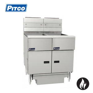 Pitco SG18-2/FD Gas 2-Bank Fryer with Filtration
