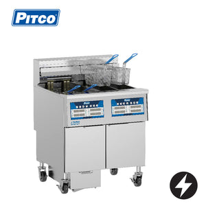 Pitco EP14-FS-2/FD Electric 2-Bank Cold Zone Fryer with Filtration