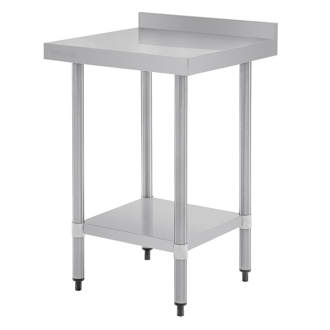Vogue 430 Grade Stainless Steel Prep Tables with Splashback 600mm Depth