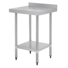 Vogue 430 Grade Stainless Steel Prep Tables with Splashback 600mm Depth - T379