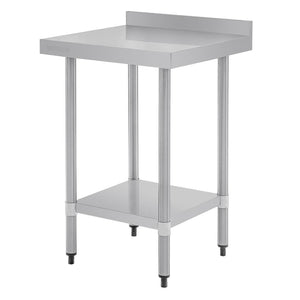 Vogue 430 Grade Stainless Steel Prep Tables with Splashback 600mm Depth