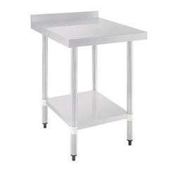 Vogue 430 Grade Stainless Steel Tables with Splashback 700mm Depth - GJ505