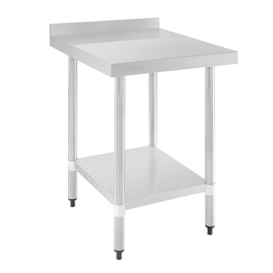Vogue 430 Grade Stainless Steel Tables with Splashback 700mm Depth