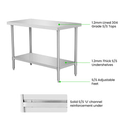 Modular Systems WB6-1200/A Stainless Steel Workbench